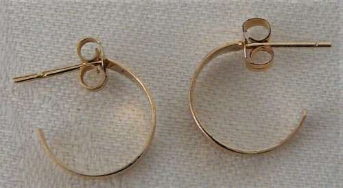 A Dainty Pair of 9ct Yellow Gold Half Loop Earrings