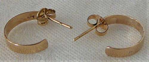 A Dainty Pair of 9ct Yellow Gold Half Loop Earrings