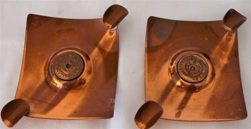 A Pair of Vintage Rhodesian Copper Ashtrays