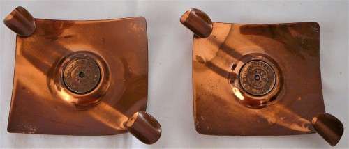 A Pair of Vintage Rhodesian Copper Ashtrays