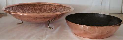 Two Hand Beaten Copper Bowls