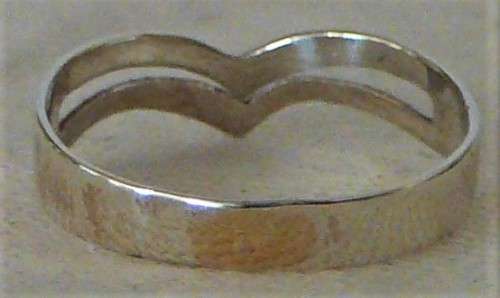 An Unusual V Shaped Sterling Silver Ring