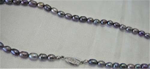 A Necklace of Grey Fresh Water Pearls