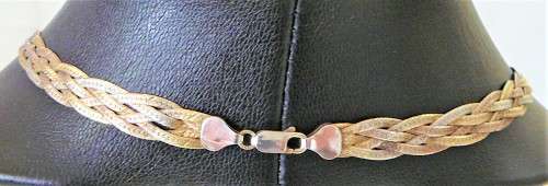 An Stunning Braided Gold Plated Sterling Silver Necklace Chain