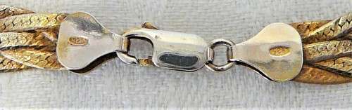 An Stunning Braided Gold Plated Sterling Silver Necklace Chain