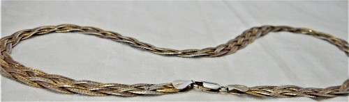 An Stunning Braided Gold Plated Sterling Silver Necklace Chain