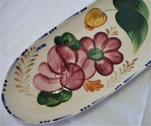 A Stunning Hand Painted Garlic Loaf Serving Plate