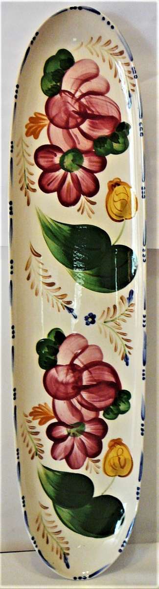 A Stunning Hand Painted Garlic Loaf Serving Plate