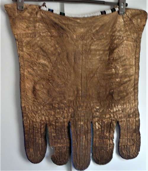 A Hand Made Leather and Glass  Bead Wall Hanging