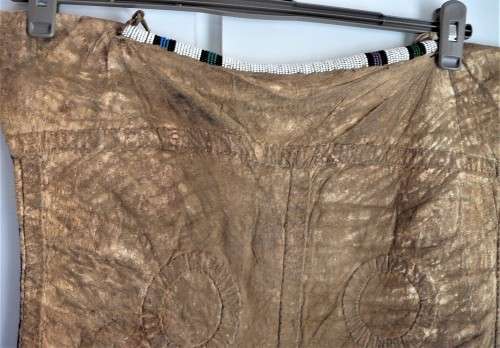 A Hand Made Leather and Glass  Bead Wall Hanging