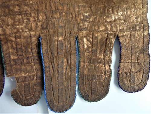 A Hand Made Leather and Glass  Bead Wall Hanging