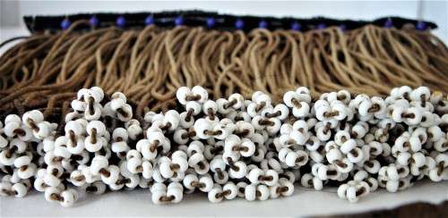 A Hand Made Xhosa Maidens Apron - Glass Beads & Leather Strips