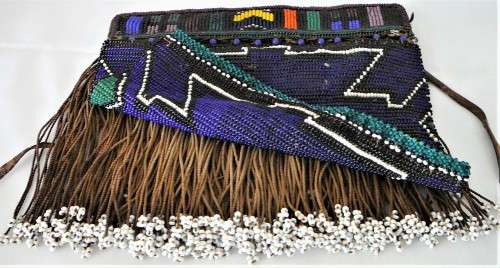 A Hand Made Xhosa Maidens Apron - Glass Beads & Leather Strips