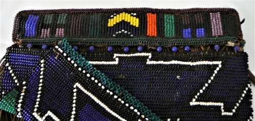 A Hand Made Xhosa Maidens Apron - Glass Beads & Leather Strips