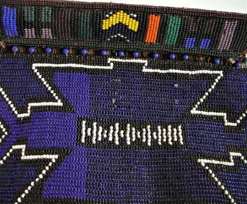 A Hand Made Xhosa Maidens Apron - Glass Beads & Leather Strips