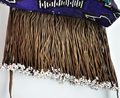 A Hand Made Xhosa Maidens Apron - Glass Beads & Leather Strips