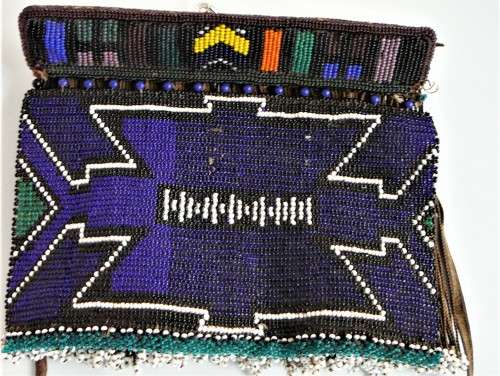 A Hand Made Xhosa Maidens Apron - Glass Beads & Leather Strips