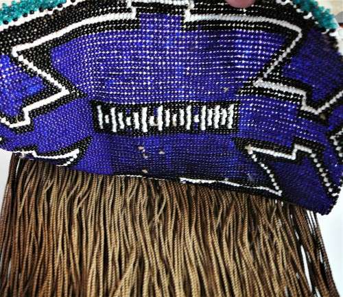 A Hand Made Xhosa Maidens Apron - Glass Beads & Leather Strips