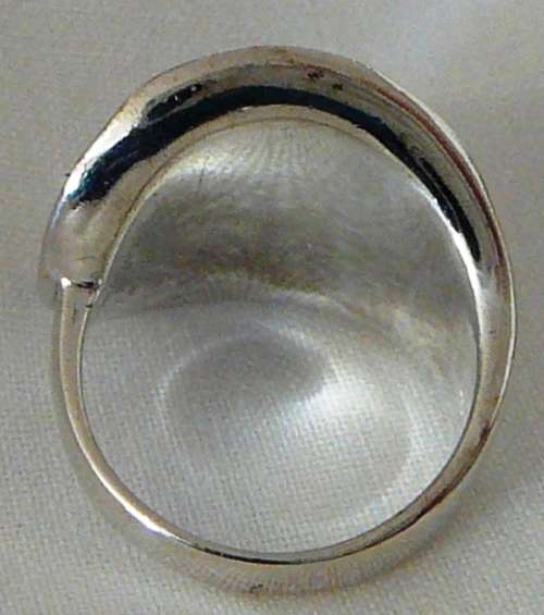 A Beautiful Sterling Silver Ring set with a Cabuchon Cut Lupis Stone