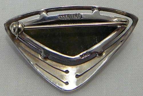 A Beautiful Hawk Eye Stone Brooch set into Sterling Silver