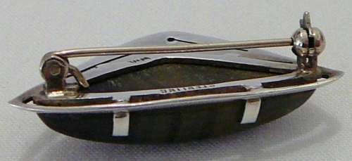 A Beautiful Hawk Eye Stone Brooch set into Sterling Silver