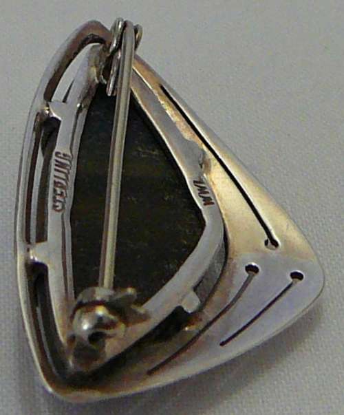 A Beautiful Hawk Eye Stone Brooch set into Sterling Silver