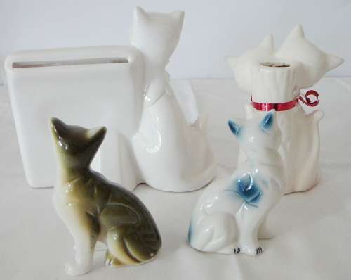 For The Cat Lover - 5 Assorted Porcelain Cats