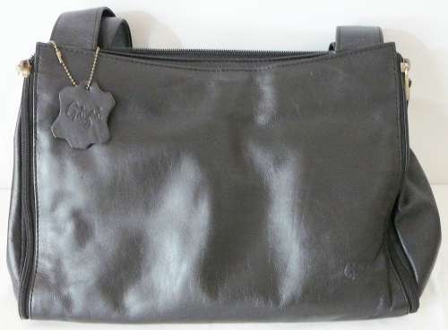 Stunning Black Leather Handbag by GIGI of New York
