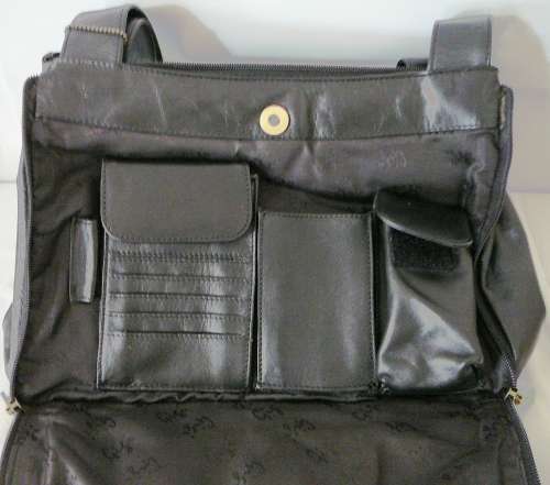 Stunning Black Leather Handbag by GIGI of New York