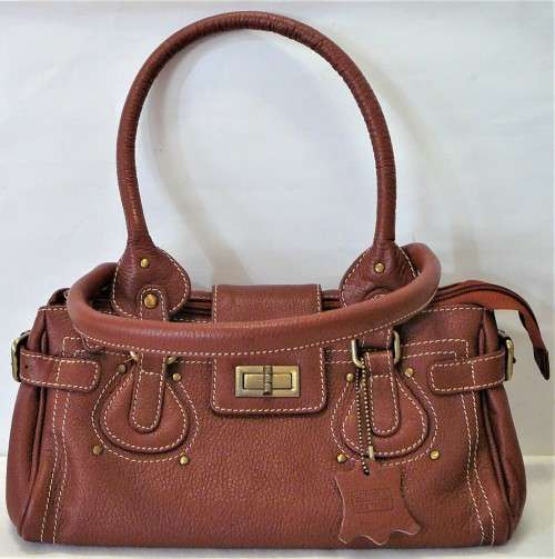 A Light Brown Genuine Leather Handbag