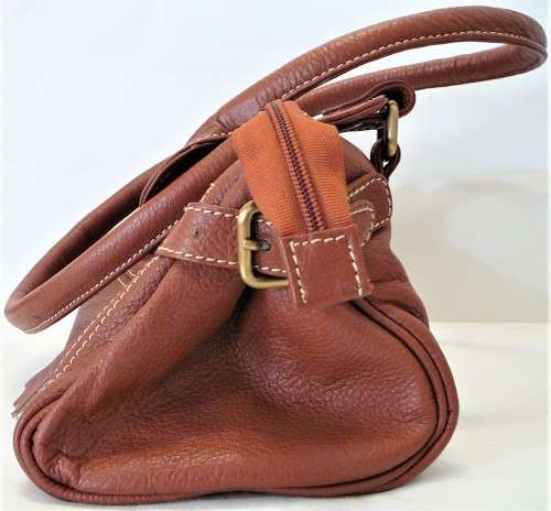 A Light Brown Genuine Leather Handbag