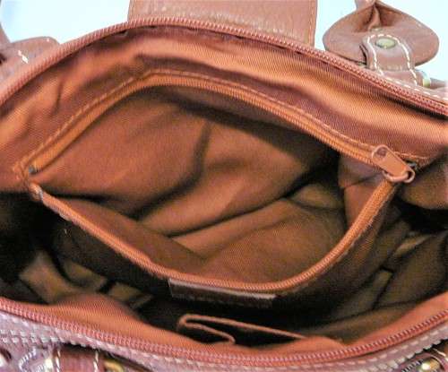 A Light Brown Genuine Leather Handbag