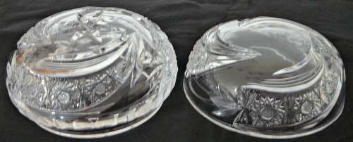 A Stunning Lead Crystal Trinket B ox and Lid