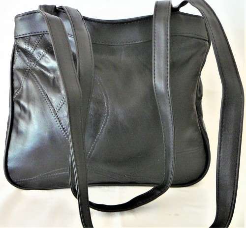 A Black Genuine Leather Handbag by Nathalie Andersen
