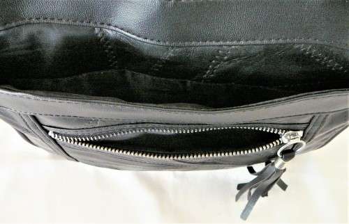 A Black Genuine Leather Handbag by Nathalie Andersen