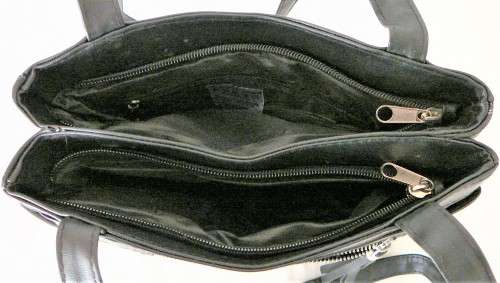 A Black Genuine Leather Handbag by Nathalie Andersen