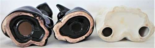 Two Pairs of Porcelain Cats Black and White