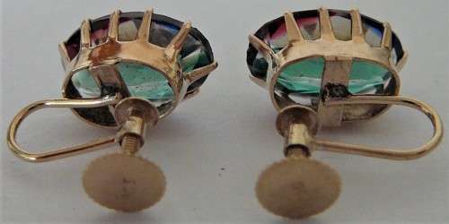A Beautiful Pair of Antique Rhinestone Earrings set in 9 ct Gold
