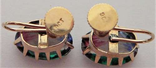 A Beautiful Pair of Antique Rhinestone Earrings set in 9 ct Gold