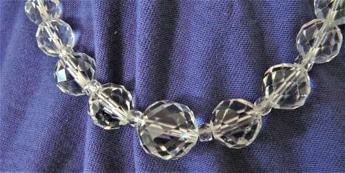 A Handcrafted Necklace of Multi Faceted Crystal\Glass Beads