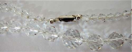 A Handcrafted Necklace of Multi Faceted Crystal\Glass Beads