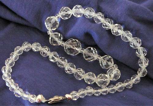 A Handcrafted Necklace of Multi Faceted Crystal\Glass Beads