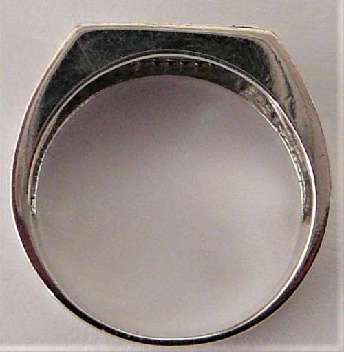 A Gorgeous Sterling Silver Ring set with Black & White CZ's