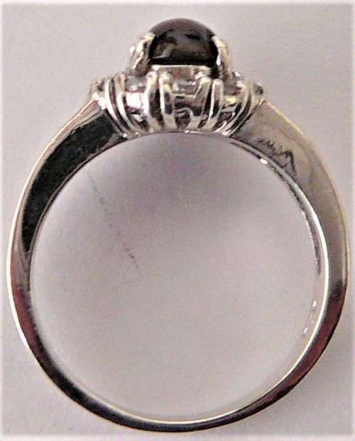 A Stunning Sterling Silver Ring set with a Garnet Coloured CZ