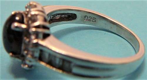 A Stunning Sterling Silver Ring set with a Garnet Coloured CZ