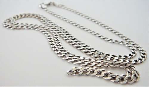 A Long Italian Made Sterling Silver Necklace Chain