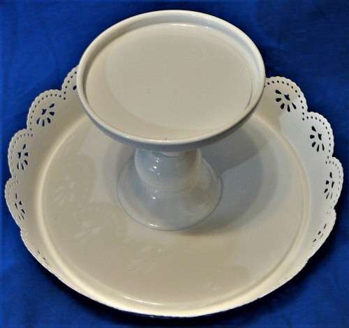 A  Glass Domed Cake Display Stand