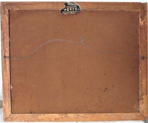 An Antique Moulded Framed Picture of A Home in the Alps