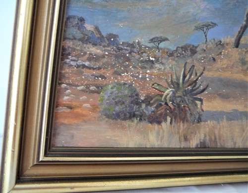 An Old Oil Painting of a Veld Scene by RS Wynne