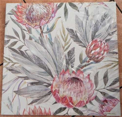 Proteas on Canvas - An Unused print in Original Plastic Wrapping
